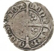 ¼ Groat - Albert of Bavaria Helmet, shield, Netherlands, 1395 reverse image