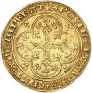 Gold Écu "Chaise d'Or" - Albert of Bavaria, Netherlands, 1391 reverse image