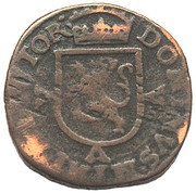 1 Duit - Philip II, Netherlands, 1573-1580 reverse image