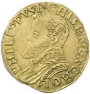 ½ Gold Real - Philip II First type obverse image