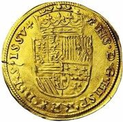 ½ Gold Real - Philip II Third type, bust right, Netherlands, 1571-1572 reverse image