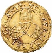 Guilder shields divide circle obverse image