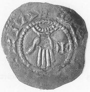 Denier - Conrad Deventer ; hand, Netherlands, 1076-1099 reverse image