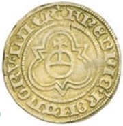 Guilder "Lebuinusgoudgulden" - In the name of Frederick III, Netherlands, 1488 reverse image