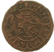 1 Duit - Henry of Bavaria Bavaria-Palatinate arms, Netherlands, 1525-1527 reverse image