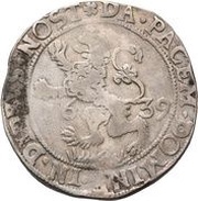 Daalder "Leeuwendaalder" Lion without shield divides date, Netherlands, 1639-1646 reverse image