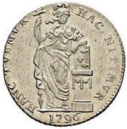 1 Gulden - Batavian Republic West Friesland, Netherlands, 1795-1796 reverse image