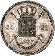 20 Stuivers - Louis Napoleon Pattern, Netherlands, 1807 reverse image