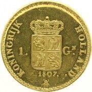 1 Gulden - Louis Napoleon Pattern, Netherlands, 1807 reverse image