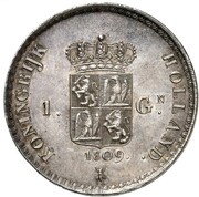 1 Gulden - Louis Napoleon, Netherlands, 1808-1810 reverse image