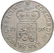 Silver Ducat - Batavian Republic Overijssel, Netherlands, 1795-1796 reverse image