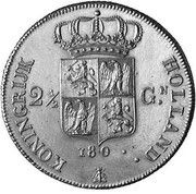 2½ Gulden - Louis Napoleon Pattern, Netherlands, 1808 reverse image