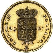 20 Gulden - Louis Napoleon Pattern reverse image