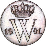 ½ Cent - Willem II obverse image