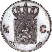 ½ Cent - Willem II, Netherlands, 1841-1847 reverse image