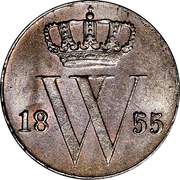 ½ Cent - Willem III obverse image
