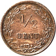 ½ Cent - Willem III / Wilhelmina reverse image