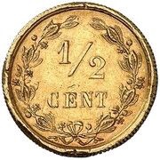 ½ Cent - Willem III Pattern, Netherlands, 1884 reverse image
