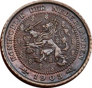 ½ Cent - Wilhelmina obverse image