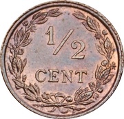 ½ Cent - Wilhelmina reverse image