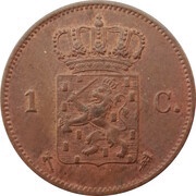 1 Cent - Willem III, Netherlands, 1860-1877 reverse image