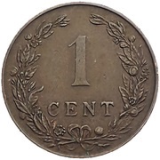 1 Cent - Wilhelmina, Netherlands, 1902-1907 reverse image