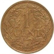 1 Cent - Wilhelmina Pattern, Netherlands, 1944-1945 reverse image