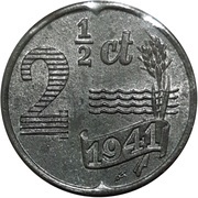 2½ Cents - German Occupation reverse image