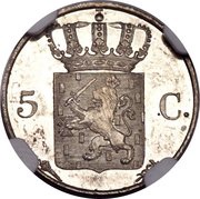5 Cents - Willem I, Netherlands, 1818-1828 reverse image