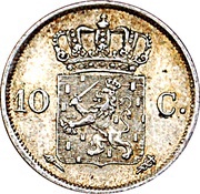 10 Cents - Willem I, Netherlands, 1818-1828 reverse image