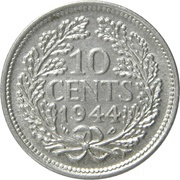 10 Cents - Wilhelmina, Netherlands, 1926-1945 reverse image