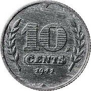 10 Cents - German Occupation Pattern reverse image