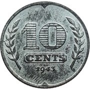 10 Cents - German Occupation reverse image