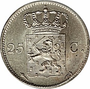 25 Cents - Willem I, Netherlands, 1817-1830 reverse image