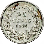 25 Cents - Willem III, Netherlands, 1849-1890 reverse image