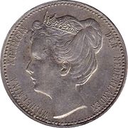 25 Cents - Wilhelmina obverse image