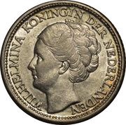 25 Cents - Wilhelmina obverse image