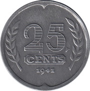 25 Cents - German Occupation reverse image
