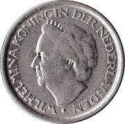 25 Cents - Wilhelmina obverse image