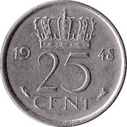 25 Cents - Wilhelmina reverse image
