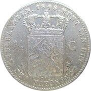 ½ Gulden - Willem II, Netherlands, 1846-1848 reverse image