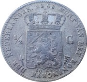 ½ Gulden - Willem III, Netherlands, 1850-1868 reverse image