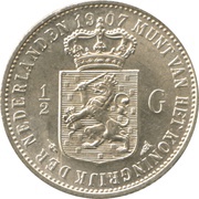 ½ Gulden - Wilhelmina, Netherlands, 1898-1909 reverse image