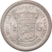 ½ Gulden - Wilhelmina, Netherlands, 1910-1919 reverse image
