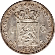 1 Gulden - Willem I, Netherlands, 1840 reverse image