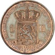 1 Gulden - Wilhelmina Pattern, Netherlands, 1892 reverse image