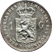 1 Gulden - Wilhelmina, Netherlands, 1898-1909 reverse image