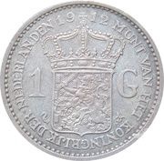 1 Gulden - Wilhelmina, Netherlands, 1910-1917 reverse image