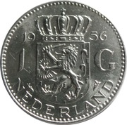 1 Gulden - Juliana, Netherlands, 1954-1968 reverse image