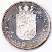 1 Gulden - Beatrix Investiture of New Queen, Netherlands, 1980 reverse image